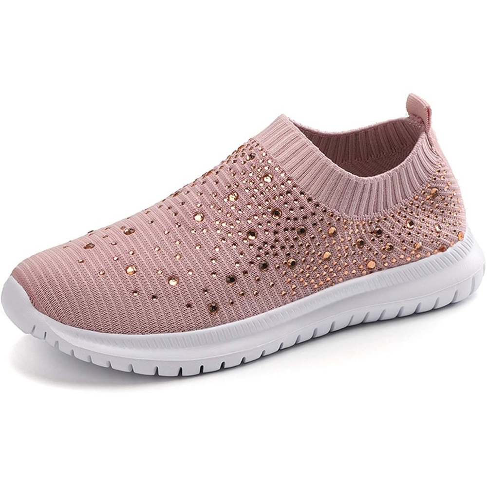 Pink Rhinestone Glitter Slip On Sneakers Women’s Size 38/ 7.5 New!! **No Box**